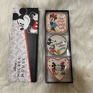 NWT Disney Mickey Mouse & Minnie 3 trinket dishes in gift box